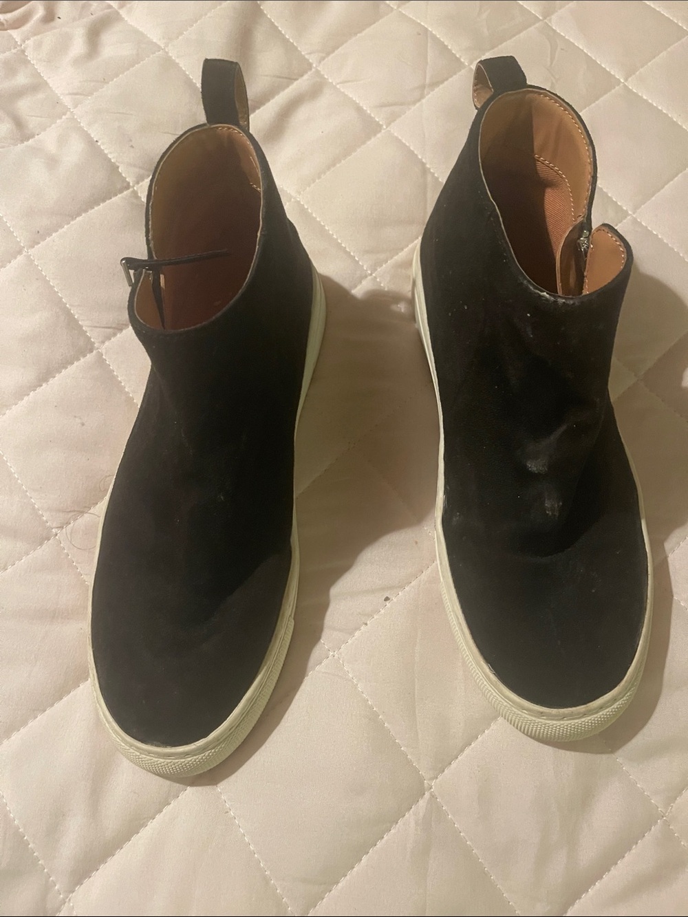 J Crew Women’s Black Suede Slip-On Sneakers - Size 8.